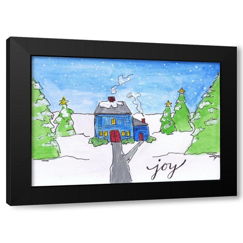 Joy Black Modern Wood Framed Art Print by Strong, Molly Susan