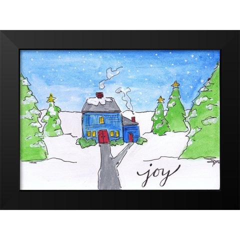 Joy Black Modern Wood Framed Art Print by Strong, Molly Susan