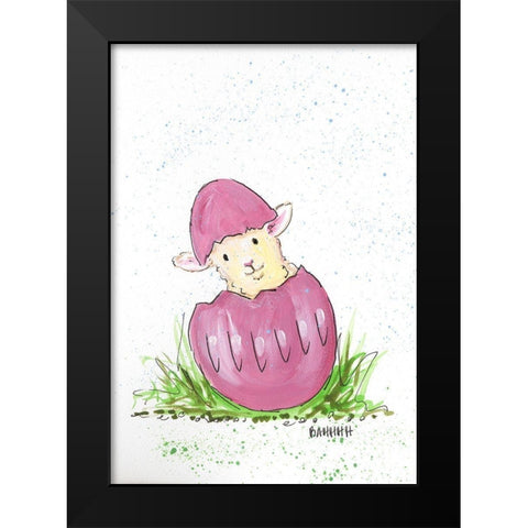 Bahhhh Black Modern Wood Framed Art Print by Strong, Molly Susan