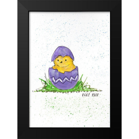 Peep Peep Black Modern Wood Framed Art Print by Strong, Molly Susan