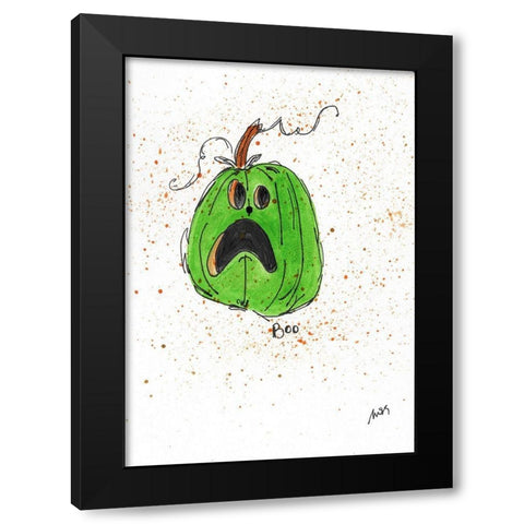 Boo Black Modern Wood Framed Art Print by Strong, Molly Susan
