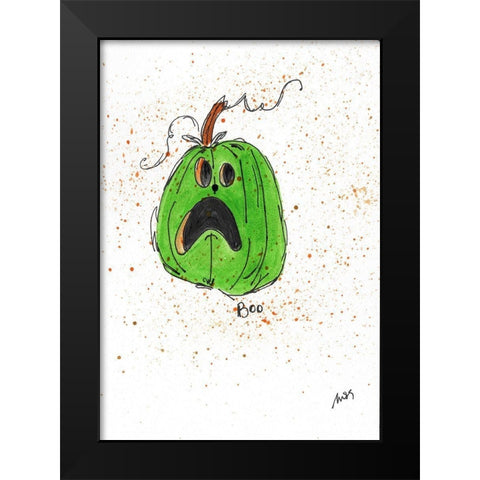 Boo Black Modern Wood Framed Art Print by Strong, Molly Susan