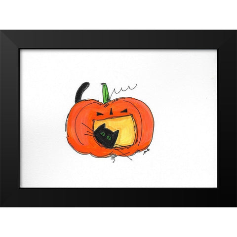 Peek a Boo Black Modern Wood Framed Art Print by Strong, Molly Susan