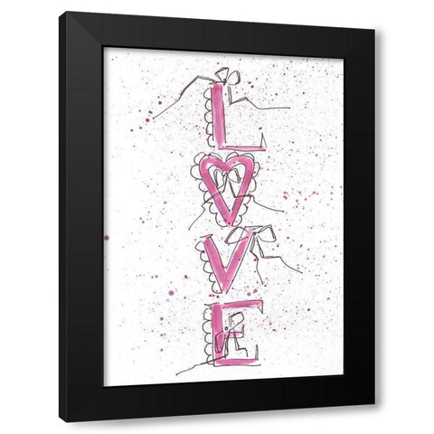 Love Letters Black Modern Wood Framed Art Print with Double Matting by Strong, Molly Susan