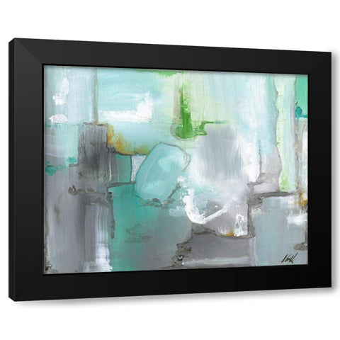 Green Abstract Black Modern Wood Framed Art Print by Strong, Molly Susan