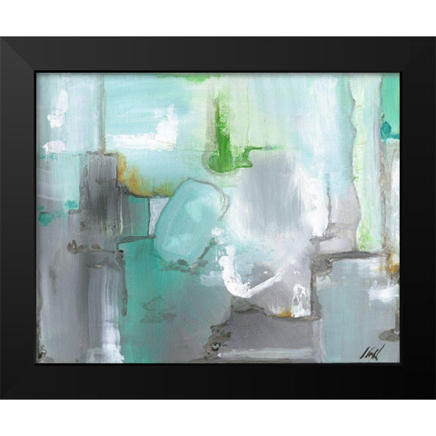 Green Abstract Black Modern Wood Framed Art Print by Strong, Molly Susan