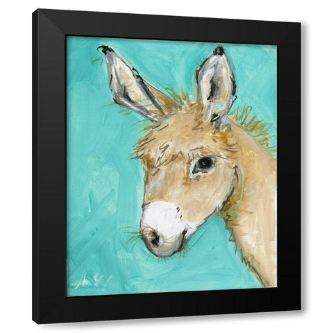 Donkey Black Modern Wood Framed Art Print with Double Matting by Strong, Molly Susan