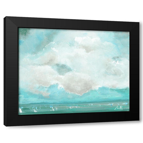 Oceanscape II Black Modern Wood Framed Art Print with Double Matting by Strong, Molly Susan