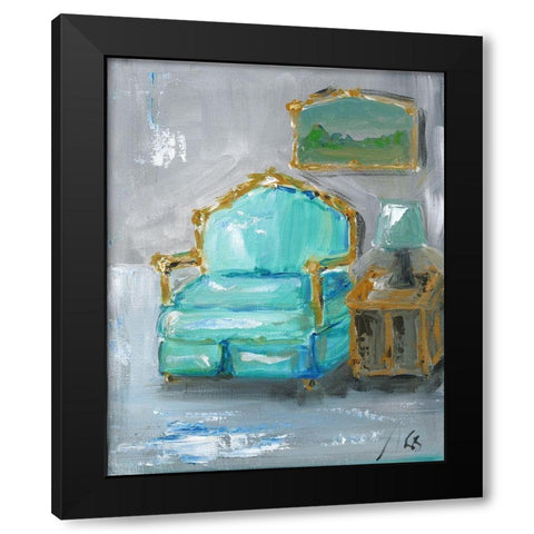 Chair Black Modern Wood Framed Art Print with Double Matting by Strong, Molly Susan