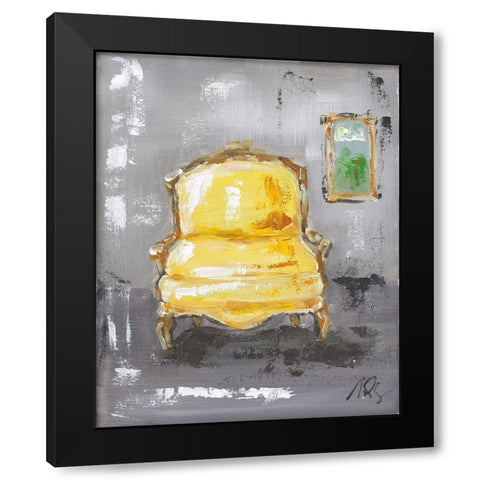 Yellow Chair Black Modern Wood Framed Art Print with Double Matting by Strong, Molly Susan