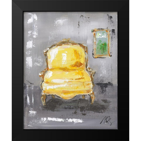 Yellow Chair Black Modern Wood Framed Art Print by Strong, Molly Susan