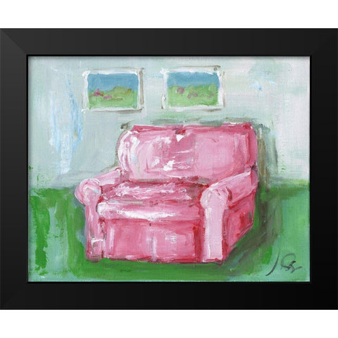 Pink Chair Black Modern Wood Framed Art Print by Strong, Molly Susan