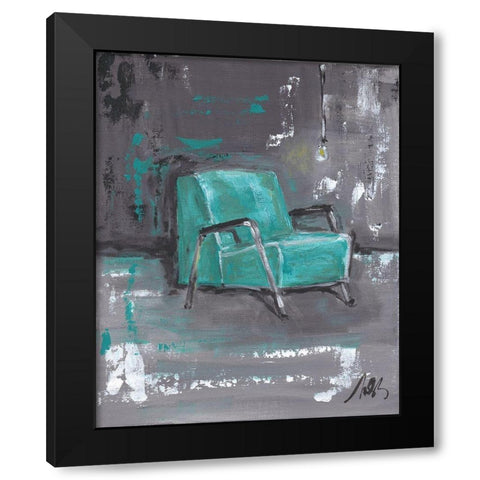 Green Chair Black Modern Wood Framed Art Print by Strong, Molly Susan