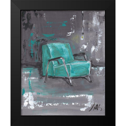 Green Chair Black Modern Wood Framed Art Print by Strong, Molly Susan