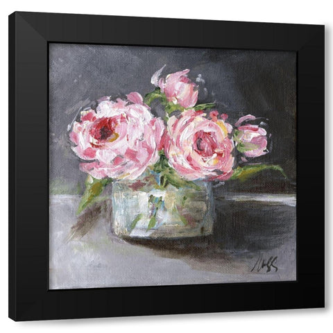 Roses Black Modern Wood Framed Art Print with Double Matting by Strong, Molly Susan