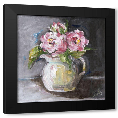 Roses II Black Modern Wood Framed Art Print with Double Matting by Strong, Molly Susan