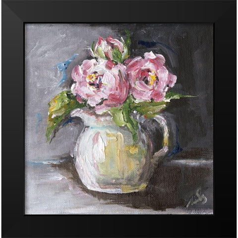 Roses II Black Modern Wood Framed Art Print by Strong, Molly Susan