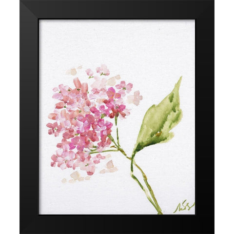 Pink Blossoms Black Modern Wood Framed Art Print by Strong, Molly Susan