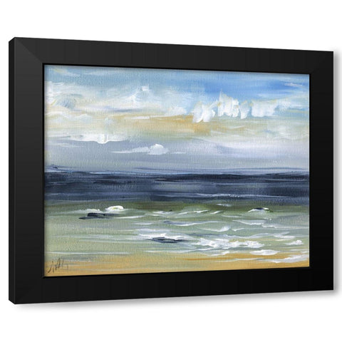 Oceanscape Black Modern Wood Framed Art Print with Double Matting by Strong, Molly Susan