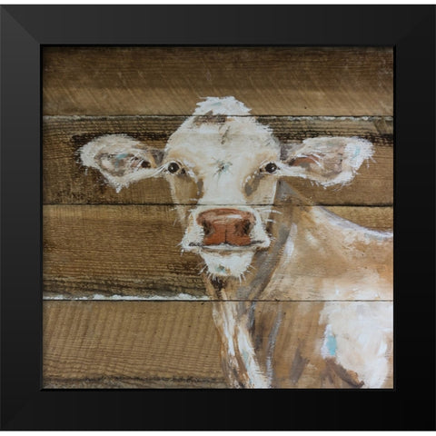 Bossy Black Modern Wood Framed Art Print by Strong, Molly Susan
