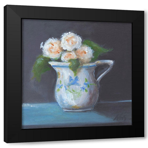 Blue Bird Pitcher Black Modern Wood Framed Art Print by Strong, Molly Susan