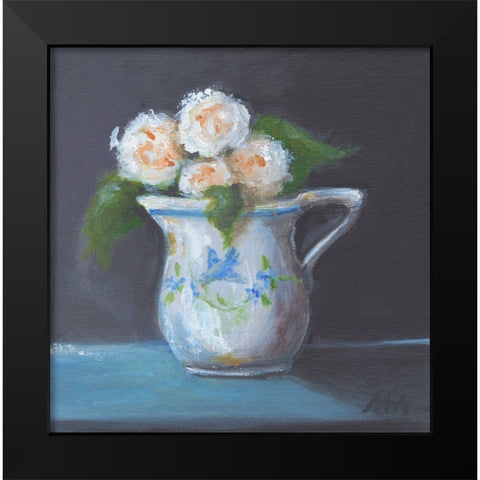 Blue Bird Pitcher Black Modern Wood Framed Art Print by Strong, Molly Susan