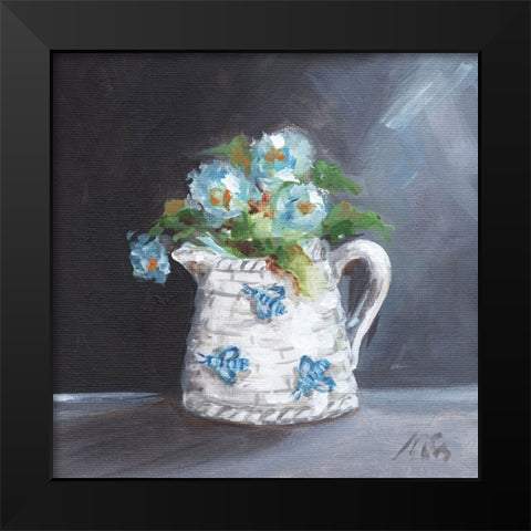 Bee Pitcher Black Modern Wood Framed Art Print by Strong, Molly Susan