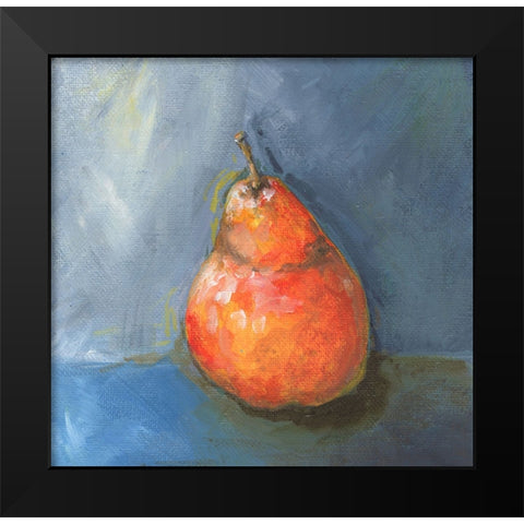 Pear Black Modern Wood Framed Art Print by Strong, Molly Susan