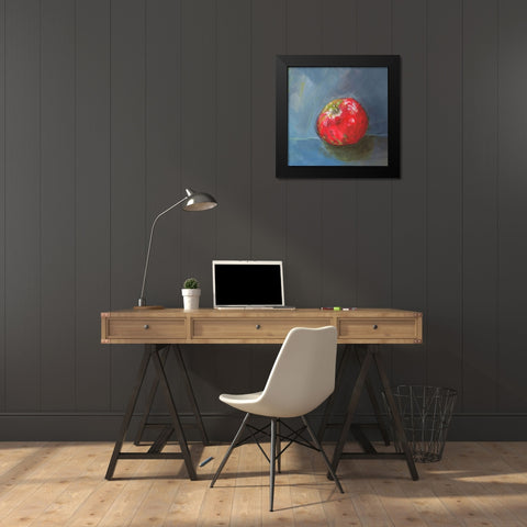 Apple Black Modern Wood Framed Art Print by Strong, Molly Susan
