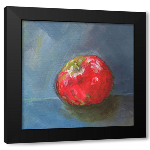 Apple Black Modern Wood Framed Art Print by Strong, Molly Susan