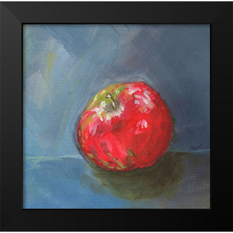 Apple Black Modern Wood Framed Art Print by Strong, Molly Susan