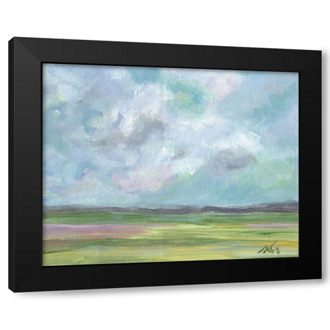 Pink Hills Black Modern Wood Framed Art Print by Strong, Molly Susan