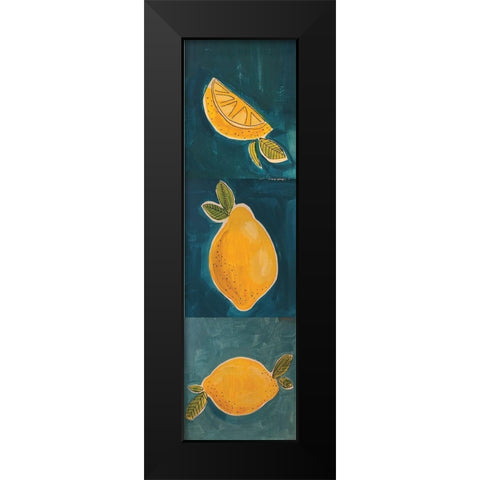 Three Lemons Black Modern Wood Framed Art Print by Rupp, Mariah
