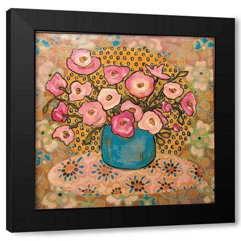 Mixed Florals Black Modern Wood Framed Art Print with Double Matting by Rupp, Mariah
