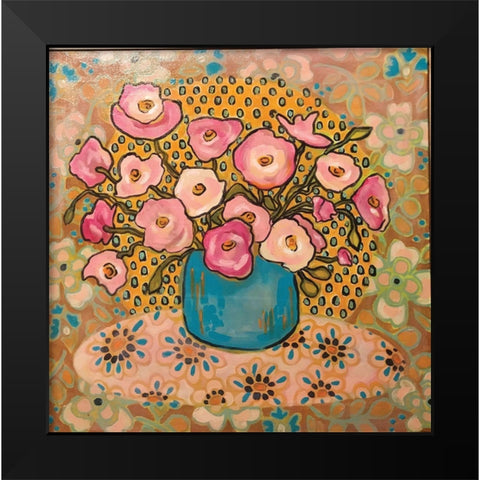 Mixed Florals Black Modern Wood Framed Art Print by Rupp, Mariah