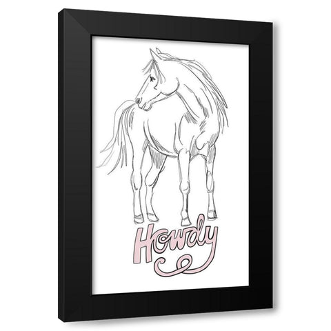 Howdy Horse Black Modern Wood Framed Art Print with Double Matting by Rupp, Mariah