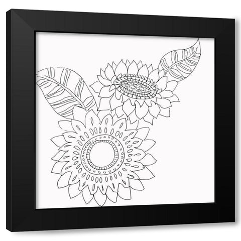 Sunflower Black Modern Wood Framed Art Print with Double Matting by Rupp, Mariah