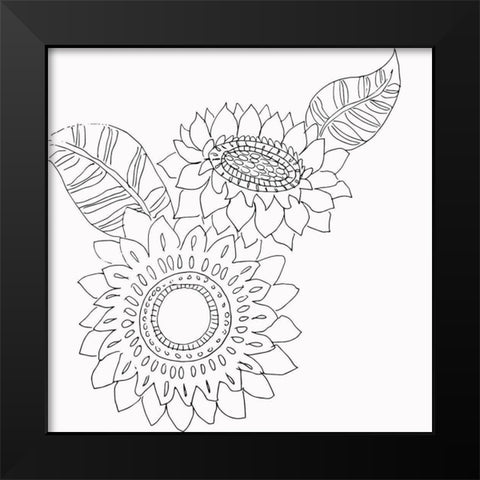 Sunflower Black Modern Wood Framed Art Print by Rupp, Mariah