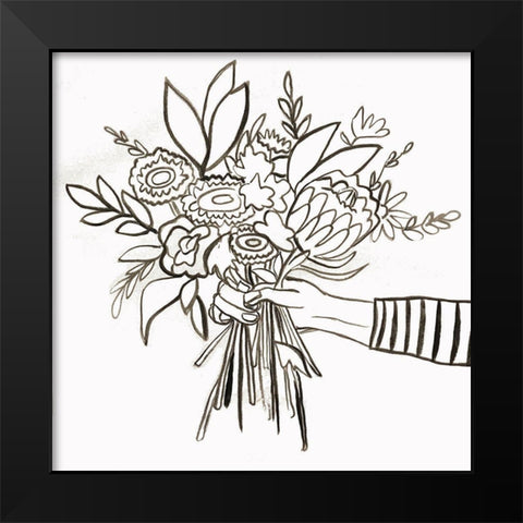 Bouquet Black Modern Wood Framed Art Print by Rupp, Mariah