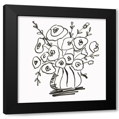 Bouquet Vase Black Modern Wood Framed Art Print with Double Matting by Rupp, Mariah