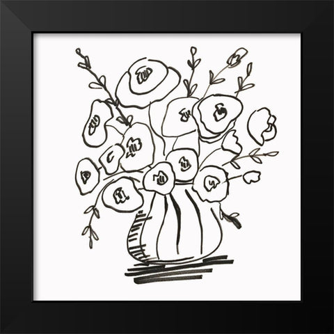 Bouquet Vase Black Modern Wood Framed Art Print by Rupp, Mariah