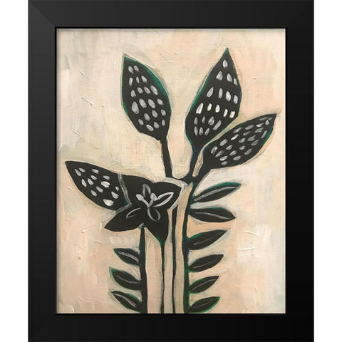 Black Leaves Black Modern Wood Framed Art Print by Rupp, Mariah