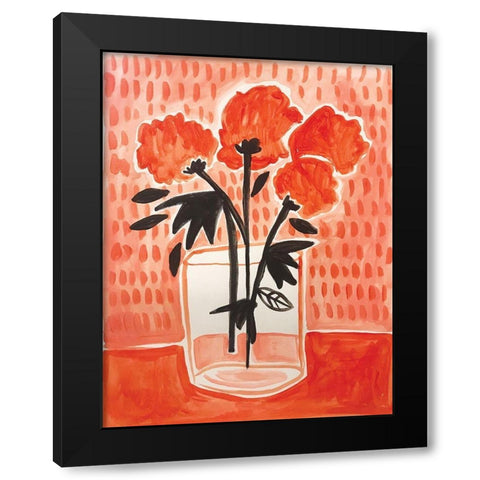 Orange Watercolor Black Modern Wood Framed Art Print with Double Matting by Rupp, Mariah