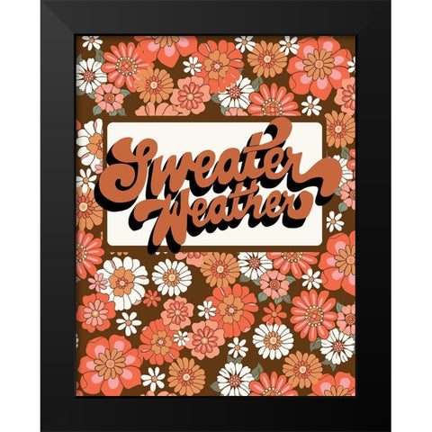 Sweater Weather Black Modern Wood Framed Art Print by Rupp, Mariah