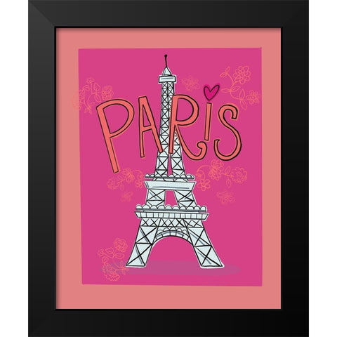 Paris Eiffel Black Modern Wood Framed Art Print by Rupp, Mariah
