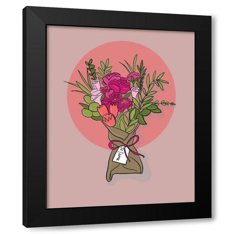 Flowers Black Modern Wood Framed Art Print by Rupp, Mariah