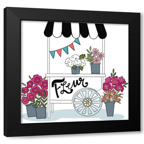 Fleur Cart Black Modern Wood Framed Art Print by Rupp, Mariah