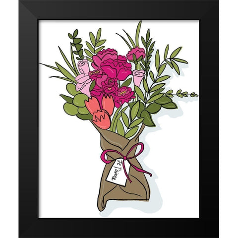 Flowers Black Modern Wood Framed Art Print by Rupp, Mariah