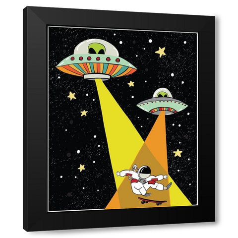 Astronaut Black Modern Wood Framed Art Print by Rupp, Mariah
