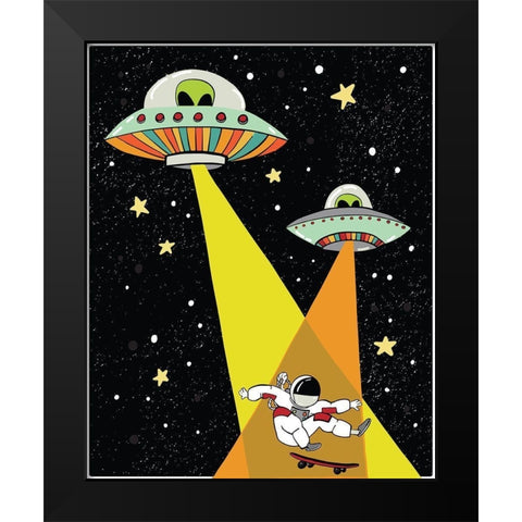 Astronaut Black Modern Wood Framed Art Print by Rupp, Mariah